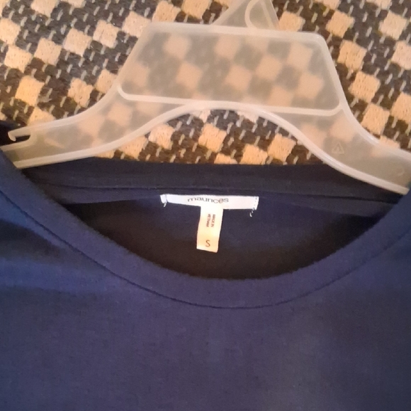 Maurices Midnight Blue Sequin Sleeve Top - Picture 2 of 2